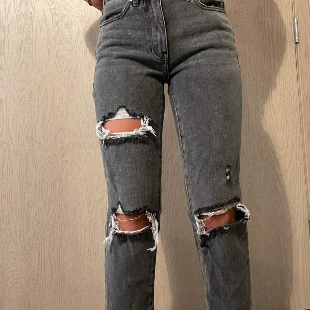 PACSUN MOM JEANS, black, size 23, ripped